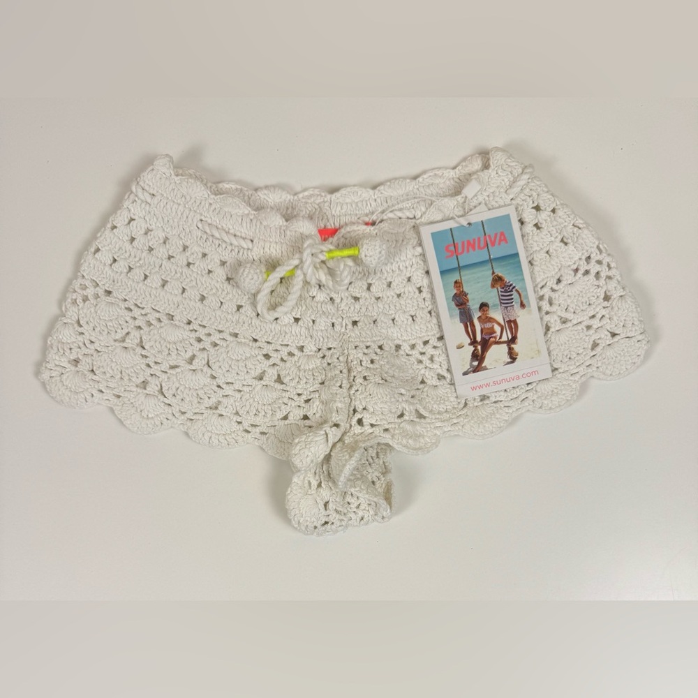 Sunuva White Crochet Short